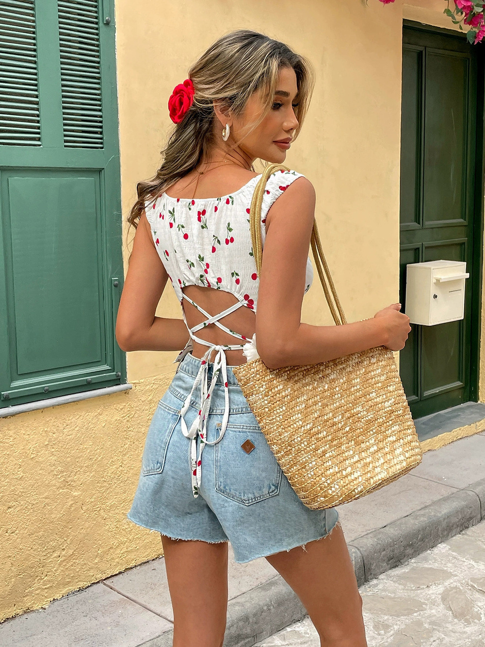 ZARA Sweet Sexy Square Neck Short Fitted Floral Top - Picture 2 of 6